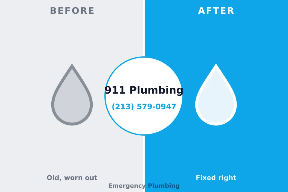 Before and after: plumbing repair Old Jefferson, LA